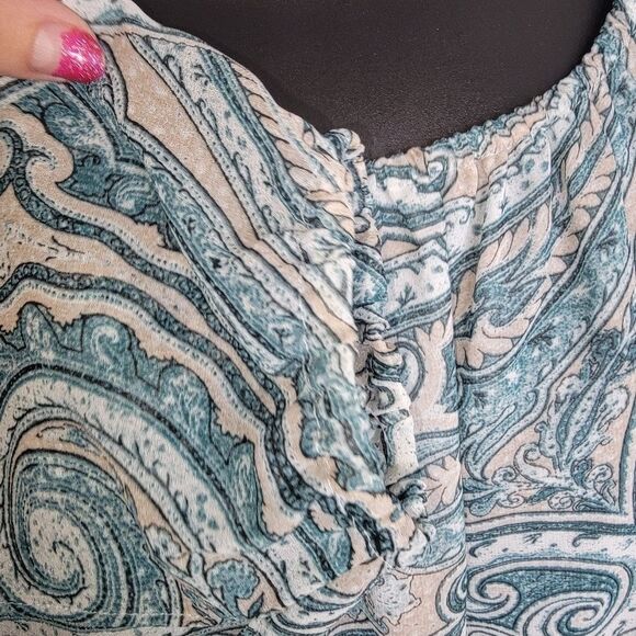 Whbm floral paisley open sleeve peasant top size Small - Picture 5 of 8